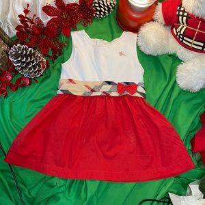 Burberry Toddler NOVA CHEK Red & White Dress LIKE NEW! Perfect for the Season!🎄